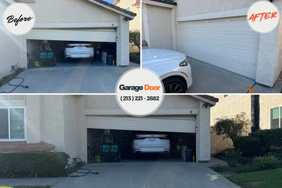 Before and after: garage door repair Hernando, FL